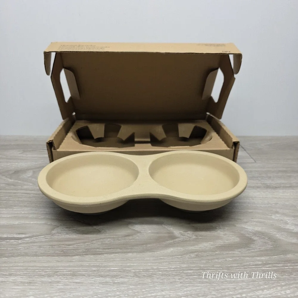 PAMPERED CHEF STONEWARE MICROWAVE‎ EGG COOKER #1372